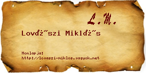 Lovászi Miklós névjegykártya